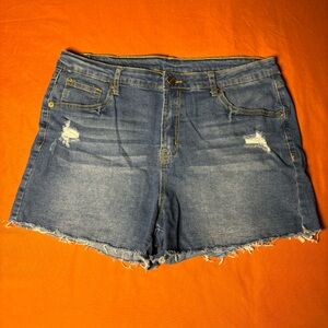 Stretchy Dark Wash Denim Shorts 3.5in Inseam Women's XL (14-16)